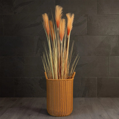 TORINO 21493 Διακοσμητικό Πλεκτό Καλάθι - Κασπώ Γλάστρα - Flower Pot Μπεζ Φ31cm x Υ47cm