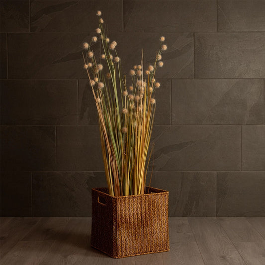 SIENA 21497 Διακοσμητικό Πλεκτό Καλάθι - Κασπώ Γλάστρα - Flower Pot Μπεζ Μ32 x Π28 x Υ30cm