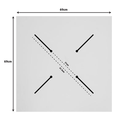 Επιφάνεια Τραπεζιού Noble HPL Καρυδί 69x69εκ Πάχους 12εκ