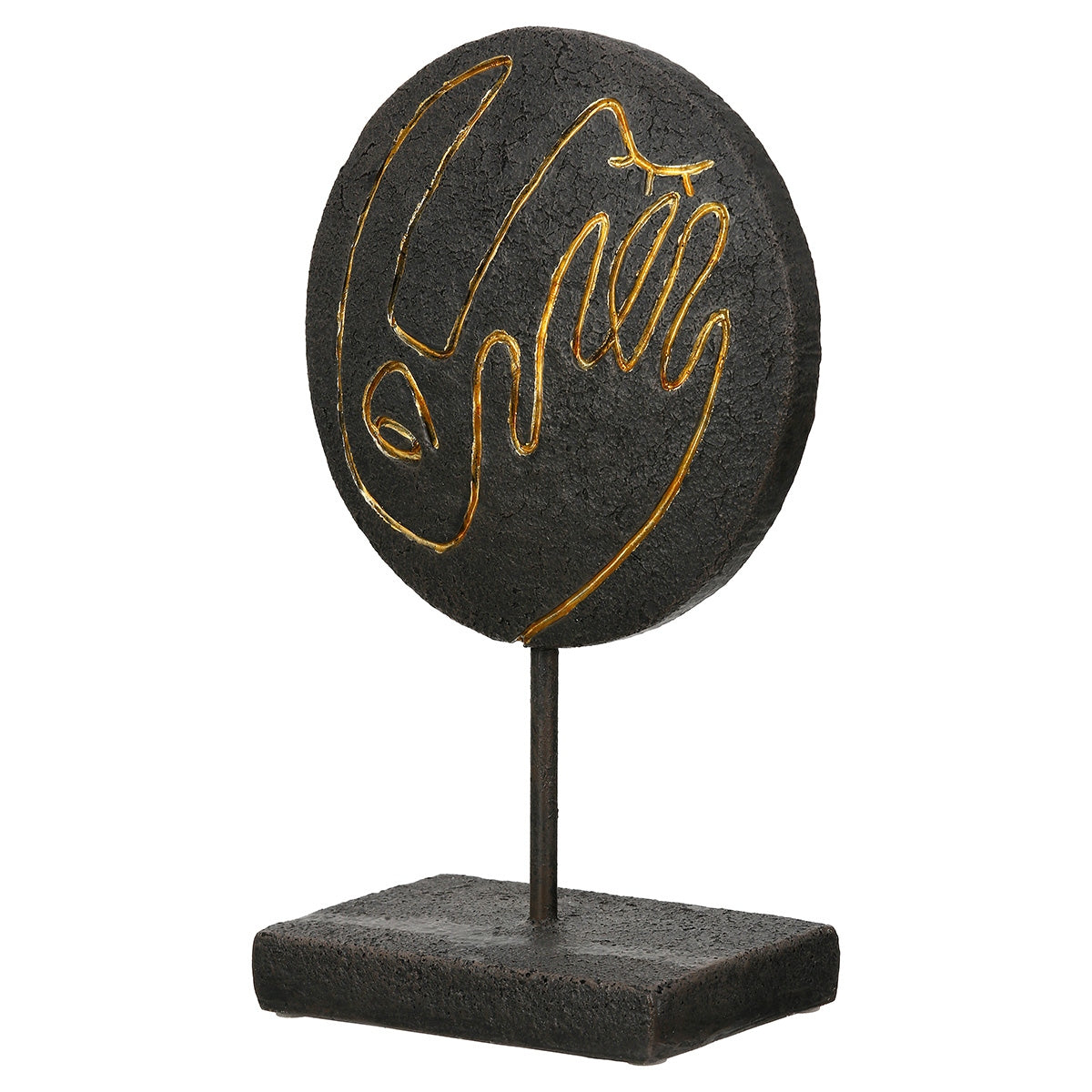 Ανάγλυφο Σταντ Στρογγυλό 'Lice' Μοτίβο Προσώπου Πολυρεζίνη Μαύρο 8x15x24.5