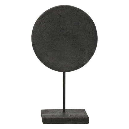 Ανάγλυφο Σταντ Στρογγυλό 'Lice' Μοτίβο Προσώπου Πολυρεζίνη Μαύρο 10x19.5x35