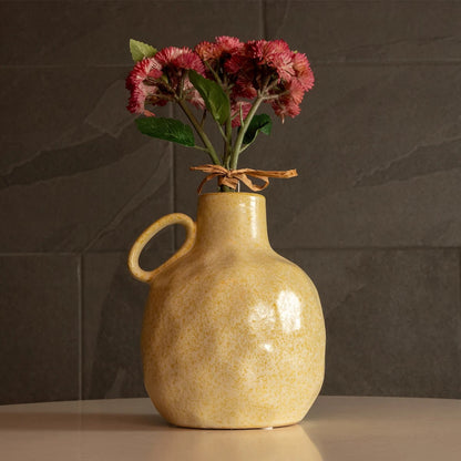 SCHEELITE 21507 Διακοσμητικό Κεραμικό Βάζo Μπεζ Φ15 x Υ17 cm