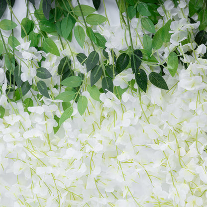 WHITE WISTERIA FLOWER BRANCH 21513 Σετ 12 Τεχνητά Διακοσμητικά κλαδιά Βιστέριας Λευκό Φ45 x Υ120cm