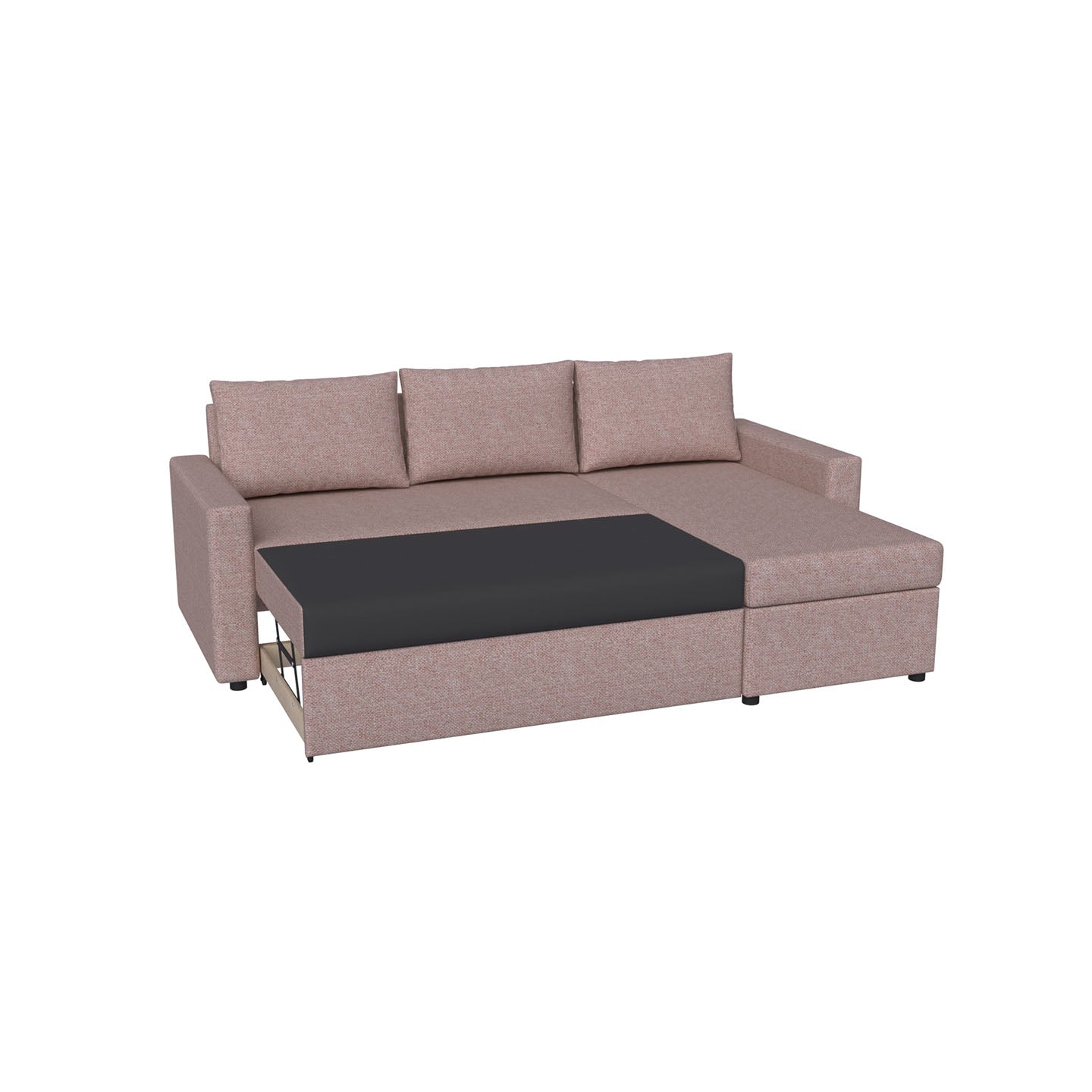 Γωνιακός Καναπές Κρεβάτι Concept με Αναστρέψιμη Γωνία & Αποθηκευτικό Χώρο Σάπιο Μήλο 218x153x80