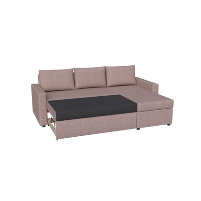 Γωνιακός Καναπές Κρεβάτι Concept με Αναστρέψιμη Γωνία & Αποθηκευτικό Χώρο Σάπιο Μήλο 218x153x80