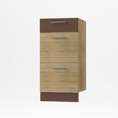 Alina Chest of Drawers 3 Drawers Bottom Sonoma-Mocha 40x44.5x85