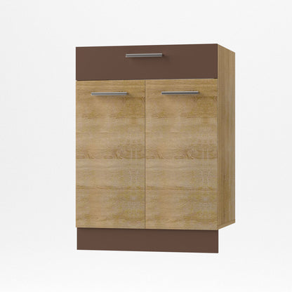 Alina Base Cabinet with Drawer Sonoma-Mocca 60x44.5x85