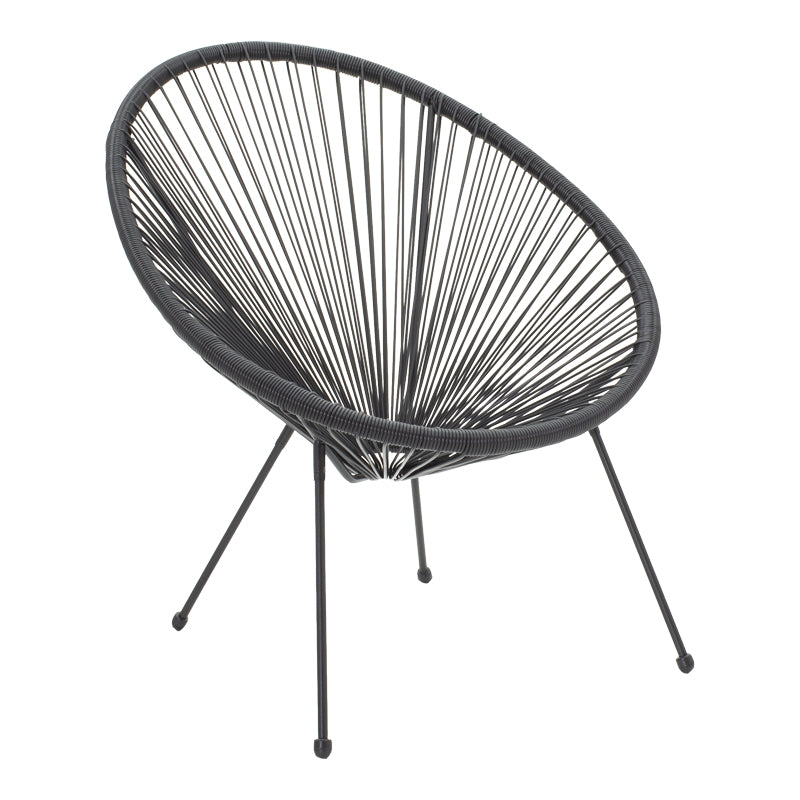 Πολυθρόνα Acapulco Μέταλλο-PE Rattan σε Μαύρη Απόχρωση 68.5x74.5x84