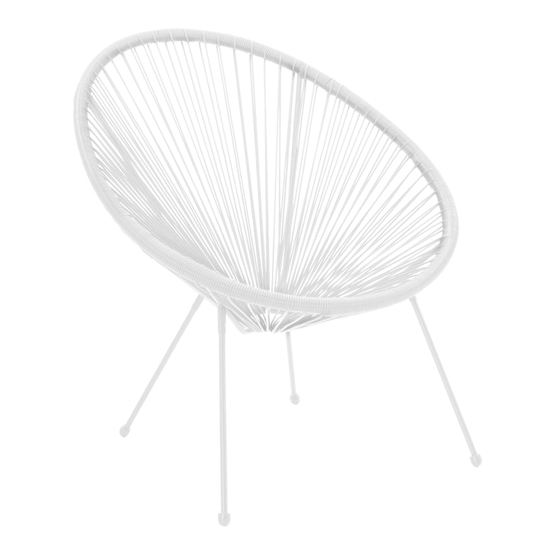 Πολυθρόνα Acapulco Μέταλλο-PE Rattan σε Λευκή Απόχρωση 68.5x74.5x84