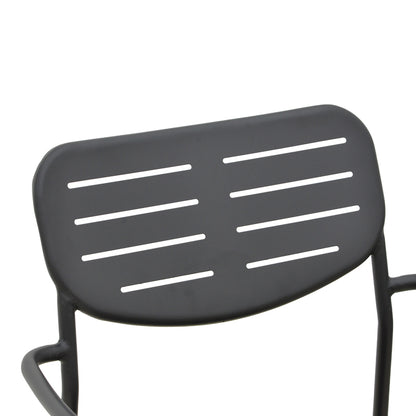 Πολυθρόνα Deraby Στοιβαζόμενη Μαύρο Μέταλλο 56x45.5x83