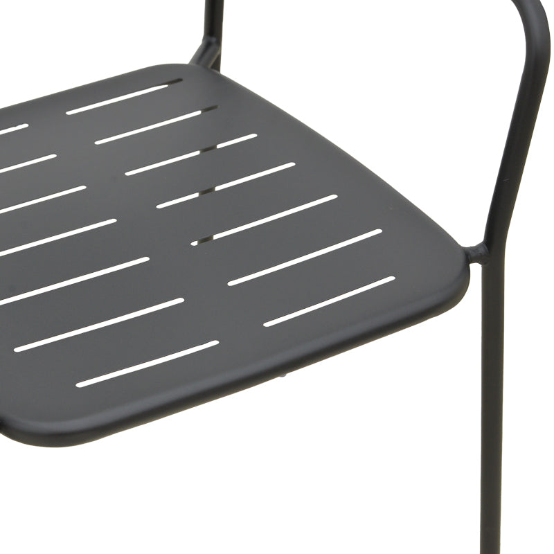 Πολυθρόνα Deraby Στοιβαζόμενη Μαύρο Μέταλλο 56x45.5x83