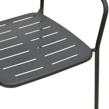 Πολυθρόνα Deraby Στοιβαζόμενη Μαύρο Μέταλλο 56x45.5x83