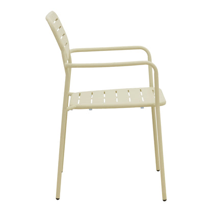 Πολυθρόνα Deraby Στοιβαζόμενη Κρεμ Μέταλλο 56x45.5x83