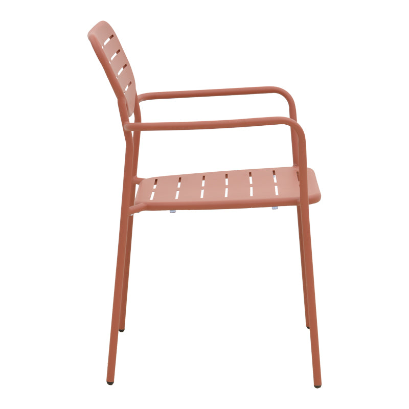 Πολυθρόνα Deraby Στοιβαζόμενη Terracotta Μέταλλο 56x45.5x83