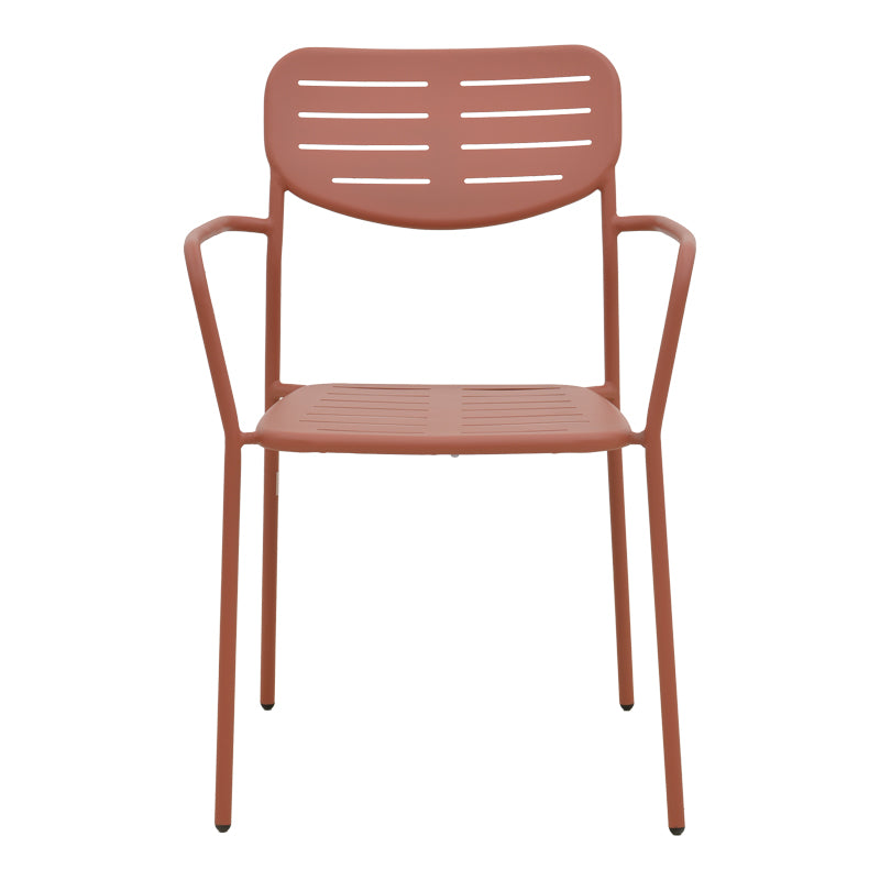 Πολυθρόνα Deraby Στοιβαζόμενη Terracotta Μέταλλο 56x45.5x83