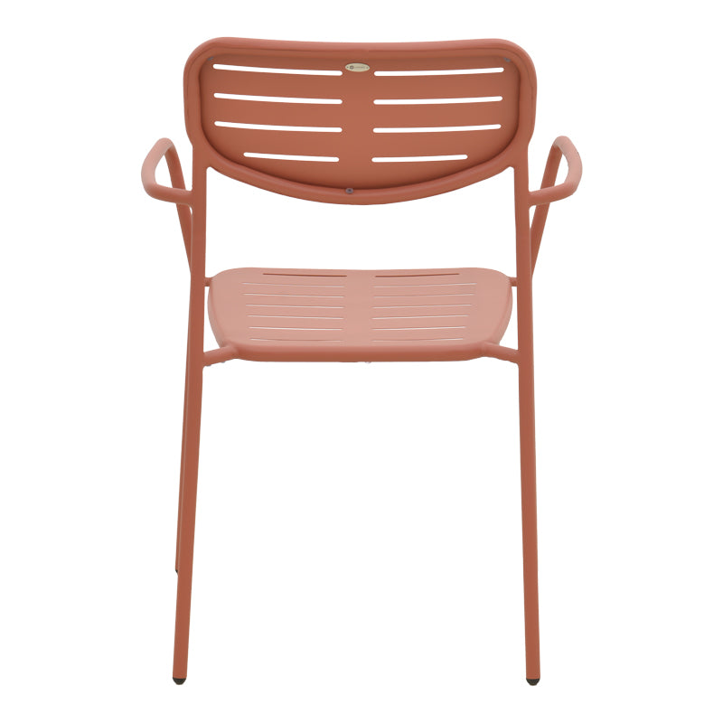 Πολυθρόνα Deraby Στοιβαζόμενη Terracotta Μέταλλο 56x45.5x83