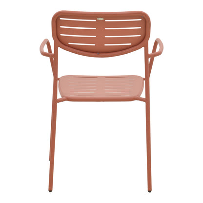 Πολυθρόνα Deraby Στοιβαζόμενη Terracotta Μέταλλο 56x45.5x83