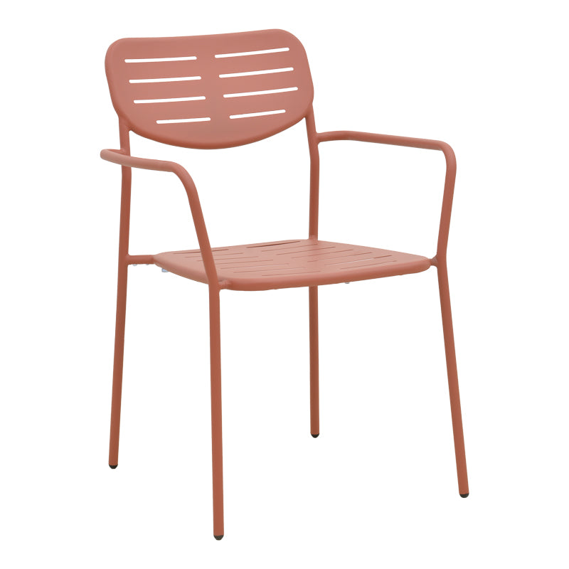Πολυθρόνα Deraby Στοιβαζόμενη Terracotta Μέταλλο 56x45.5x83