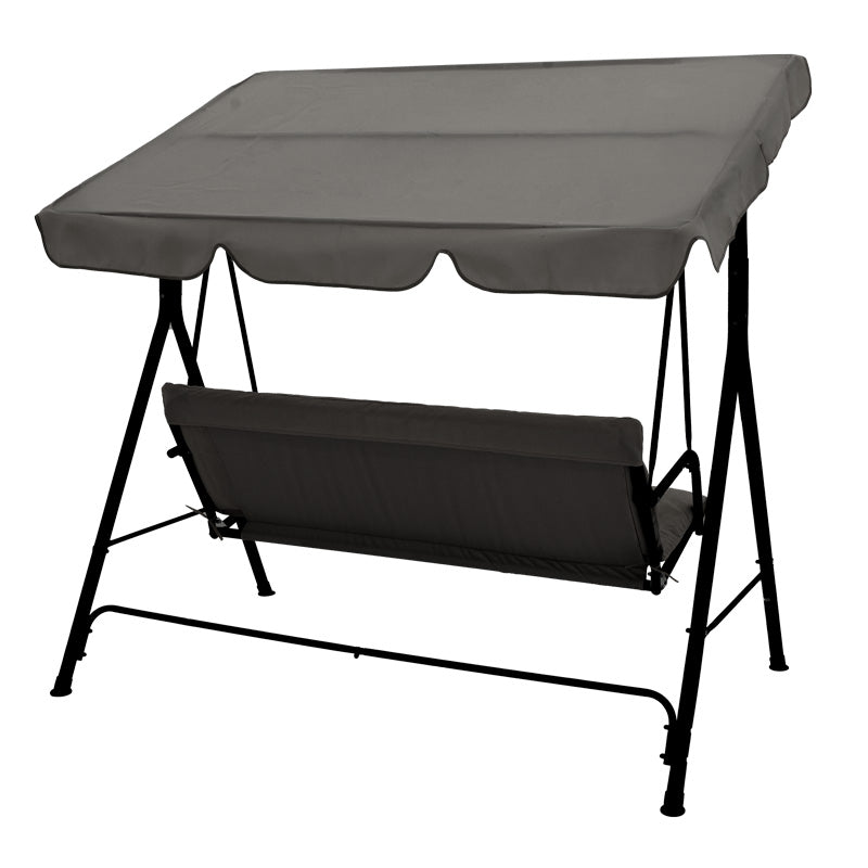 Κούνια Κήπου Globo Μέταλλο Μαύρο-Ύφασμα Γκρι 170x110x153