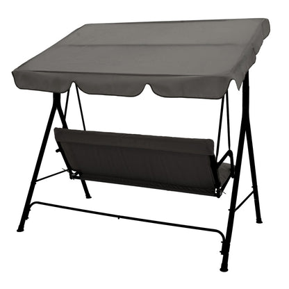 Κούνια Κήπου Globo Μέταλλο Μαύρο-Ύφασμα Γκρι 170x110x153