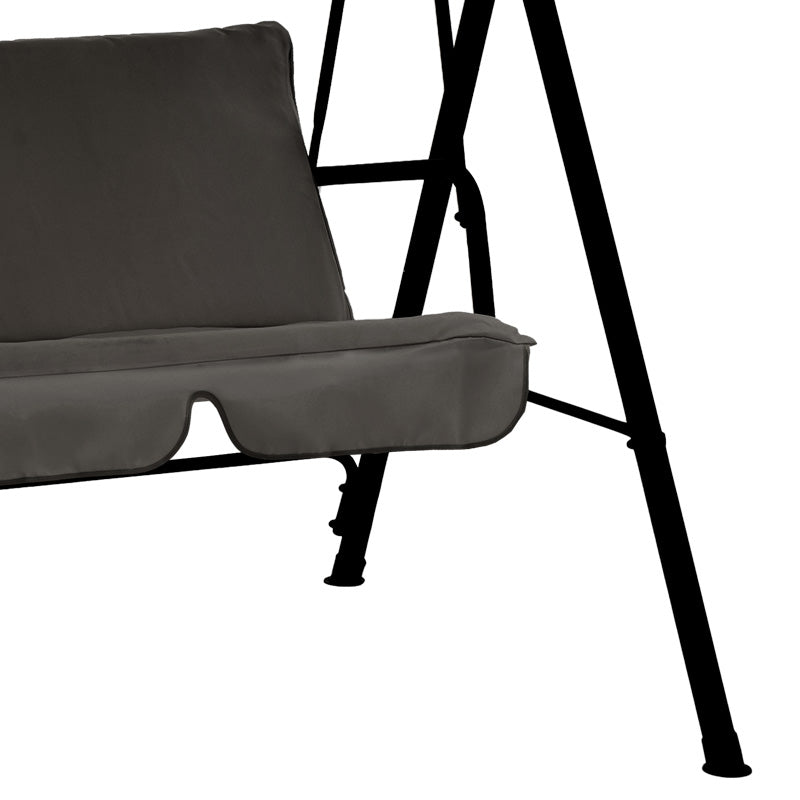 Κούνια Κήπου Globo Μέταλλο Μαύρο-Ύφασμα Γκρι 170x110x153