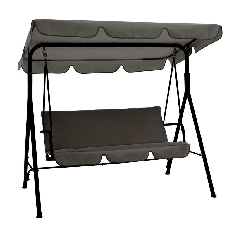 Κούνια Κήπου Globo Μέταλλο Μαύρο-Ύφασμα Γκρι 170x110x153