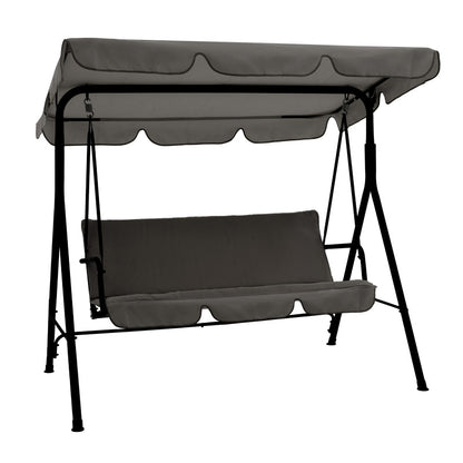 Κούνια Κήπου Globo Μέταλλο Μαύρο-Ύφασμα Γκρι 170x110x153