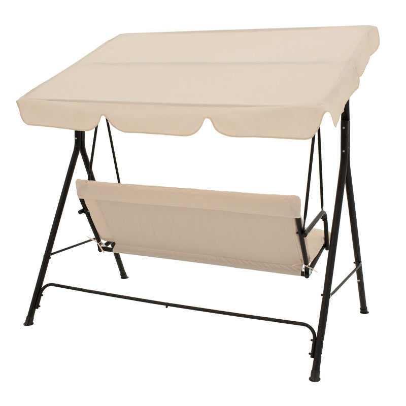 Κούνια Κήπου Globo Μέταλλο Μαύρο-Ύφασμα Μπεζ 170x110x153