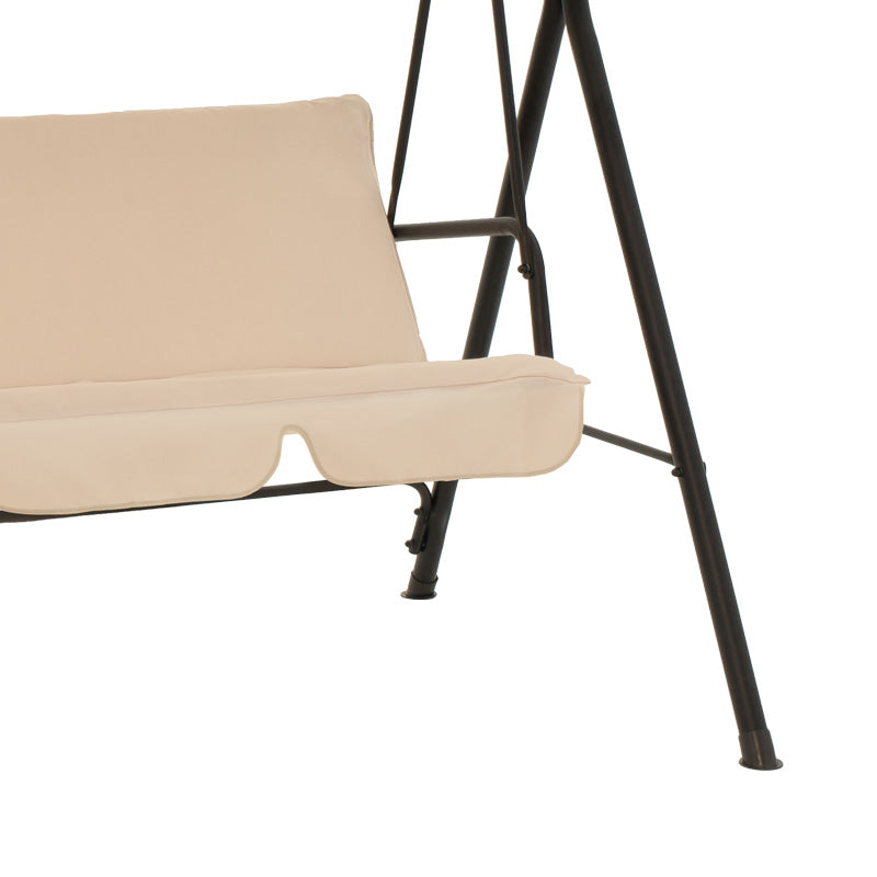 Κούνια Κήπου Globo Μέταλλο Μαύρο-Ύφασμα Μπεζ 170x110x153