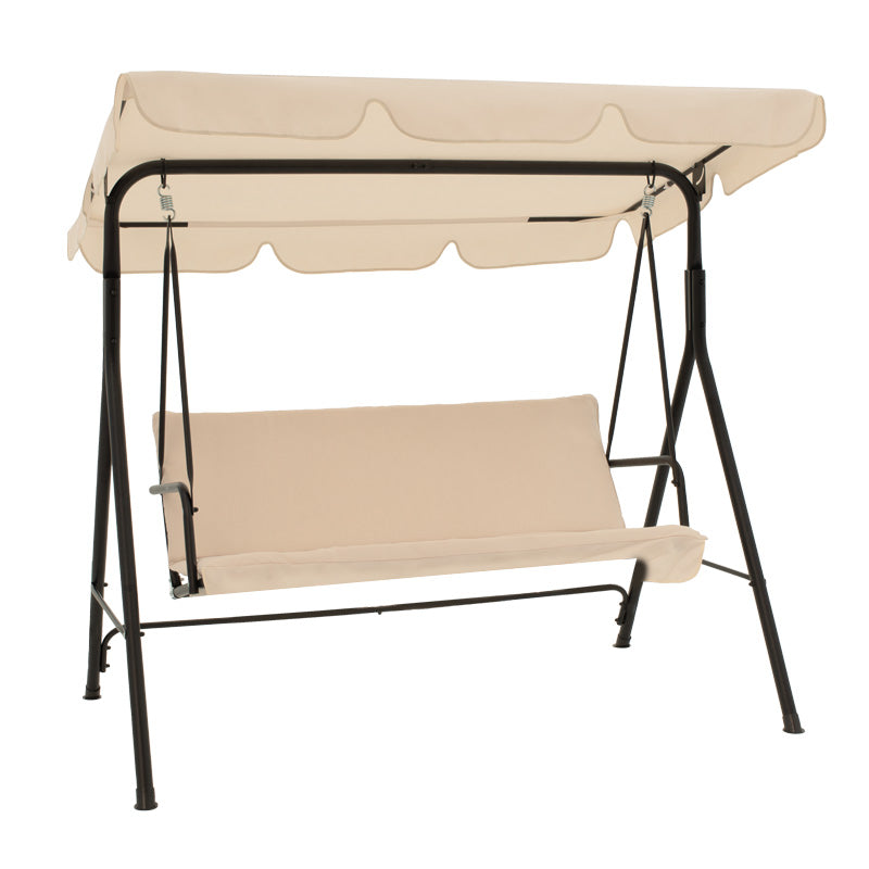 Κούνια Κήπου Globo Μέταλλο Μαύρο-Ύφασμα Μπεζ 170x110x153