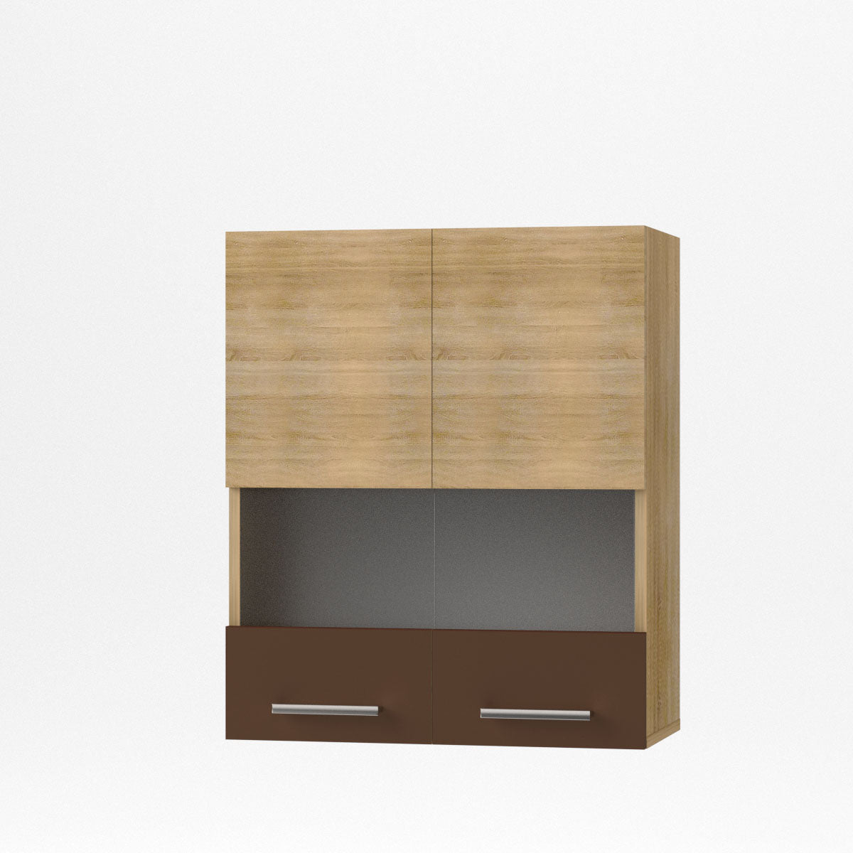 Alina Πάνω Ντουλάπι με Τζάμι 60x30,5x71,8 Σονόμα-Μόκκα