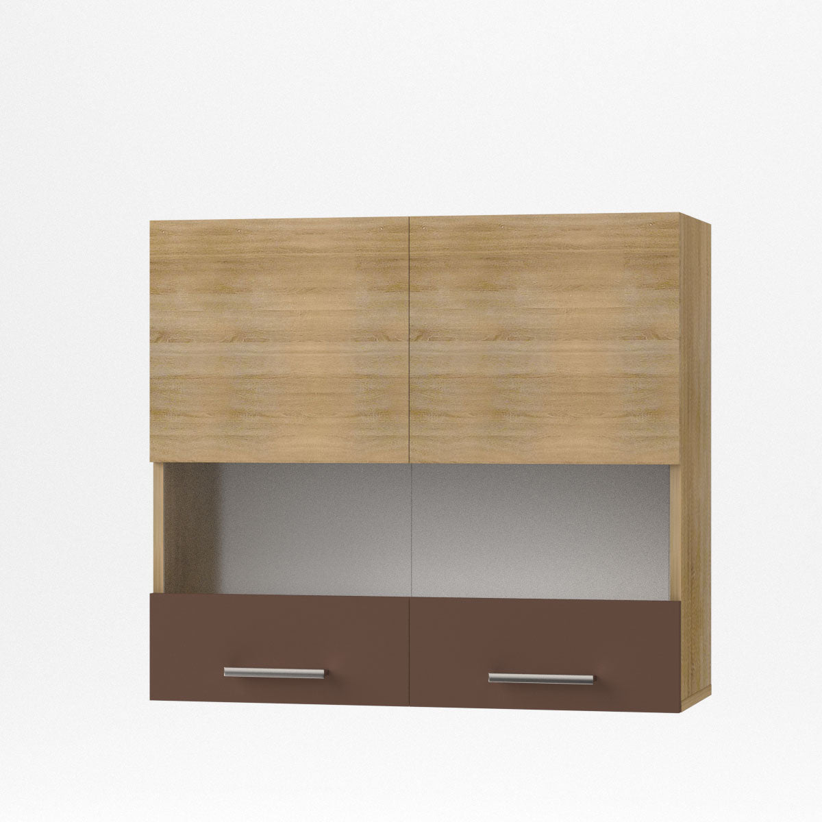 Alina Πάνω Ντουλάπι με Τζάμι 80x30,5x71,8 Σονόμα-Μόκκα