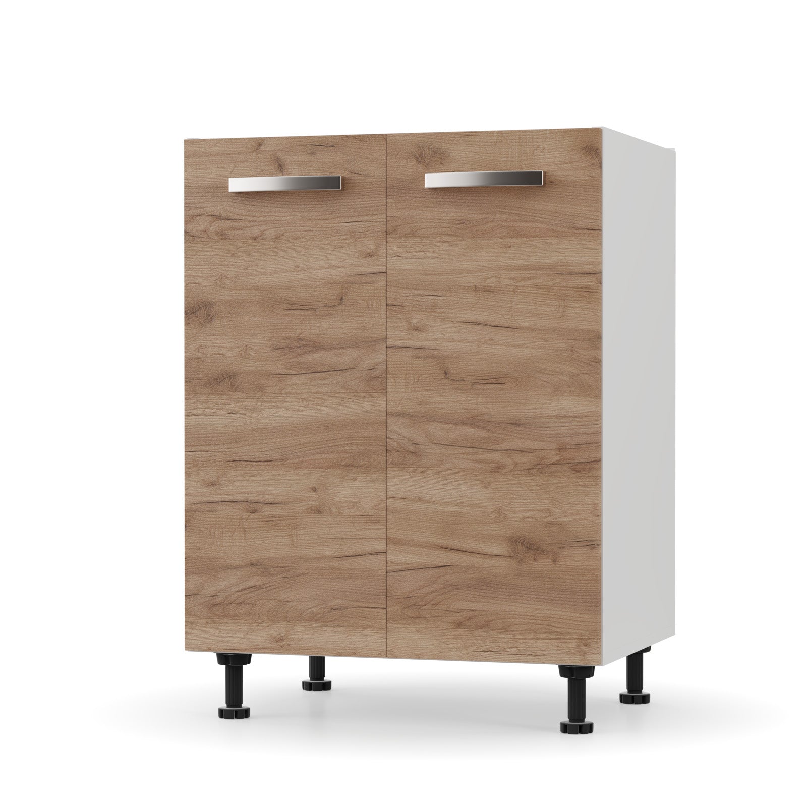 Charlotte Κάτω Ντουλάπι 60x46.5x82 με Μεταλλικά Χερούλια Χρυσό Δρυς