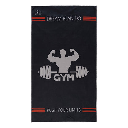 Πετσέτα Γυμναστηρίου Microfiber Art 2242 50x90εκ Μαύρο-Γκρι