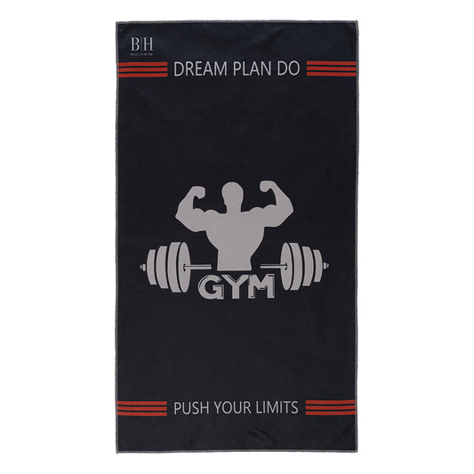 Πετσέτα Γυμναστηρίου Microfiber Art 2242 50x90εκ Μαύρο-Γκρι