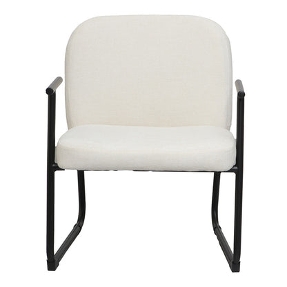 Πολυθρόνα Vindor Ύφασμα σε Κρεμ Απόχρωση με Μαύρο Μεταλλικό Πόδι 65x68.5x79.5