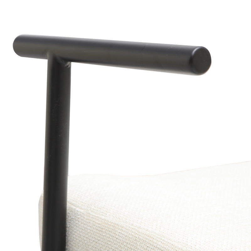 Πολυθρόνα Vindor Ύφασμα σε Κρεμ Απόχρωση με Μαύρο Μεταλλικό Πόδι 65x68.5x79.5