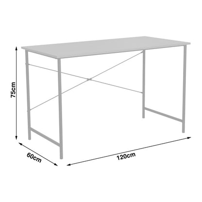 Γραφείο Εργασίας Senzia σε Φυσική Απόχρωση με Λευκό Μέταλλο 120x60x75