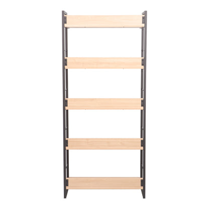 Βιβλιοθήκη Dorfie σε Φυσική Απόχρωση με Μαύρο Μέταλλο 70x30x159