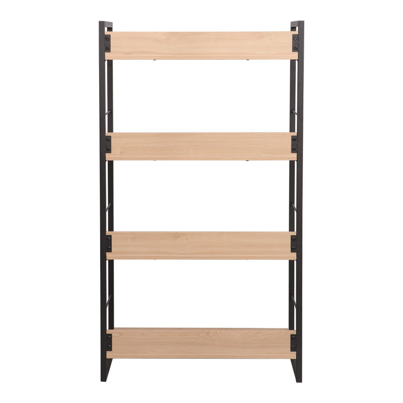 Βιβλιοθήκη Dorfie σε Φυσική Απόχρωση με Μαύρο Μέταλλο 70x30x124.5