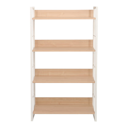 Βιβλιοθήκη Dorfie σε Φυσική Απόχρωση με Λευκό Μέταλλο 70x30x124.5