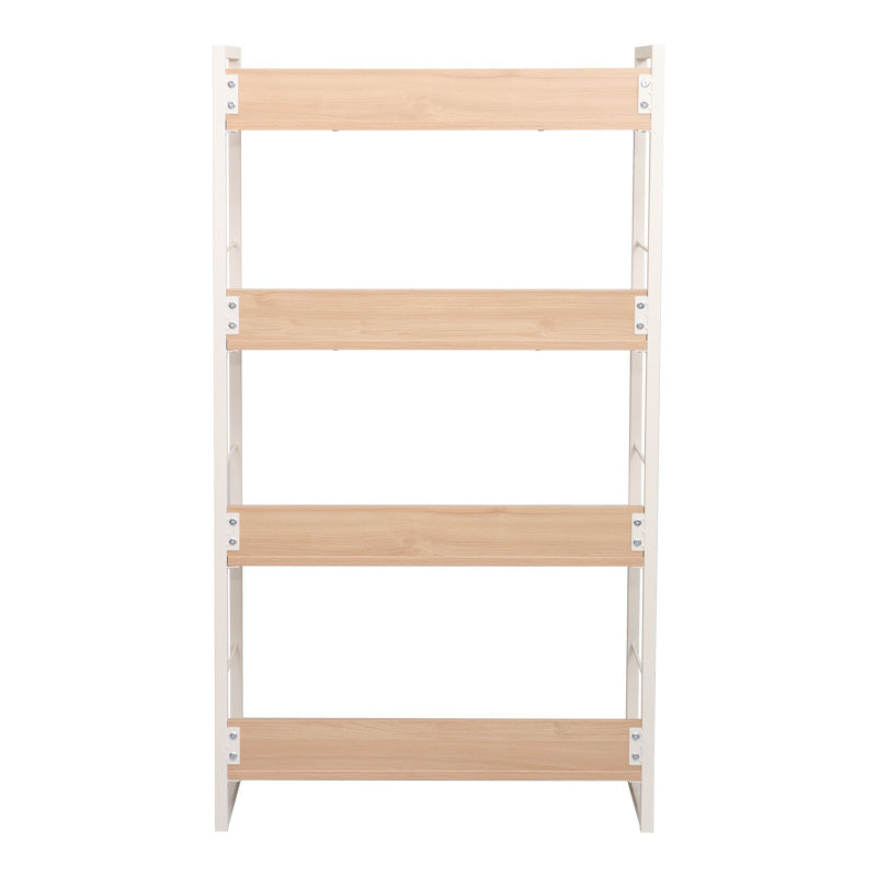 Βιβλιοθήκη Dorfie σε Φυσική Απόχρωση με Λευκό Μέταλλο 70x30x124.5