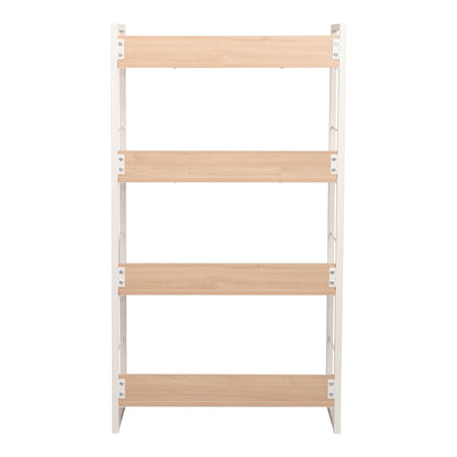 Βιβλιοθήκη Dorfie σε Φυσική Απόχρωση με Λευκό Μέταλλο 70x30x124.5