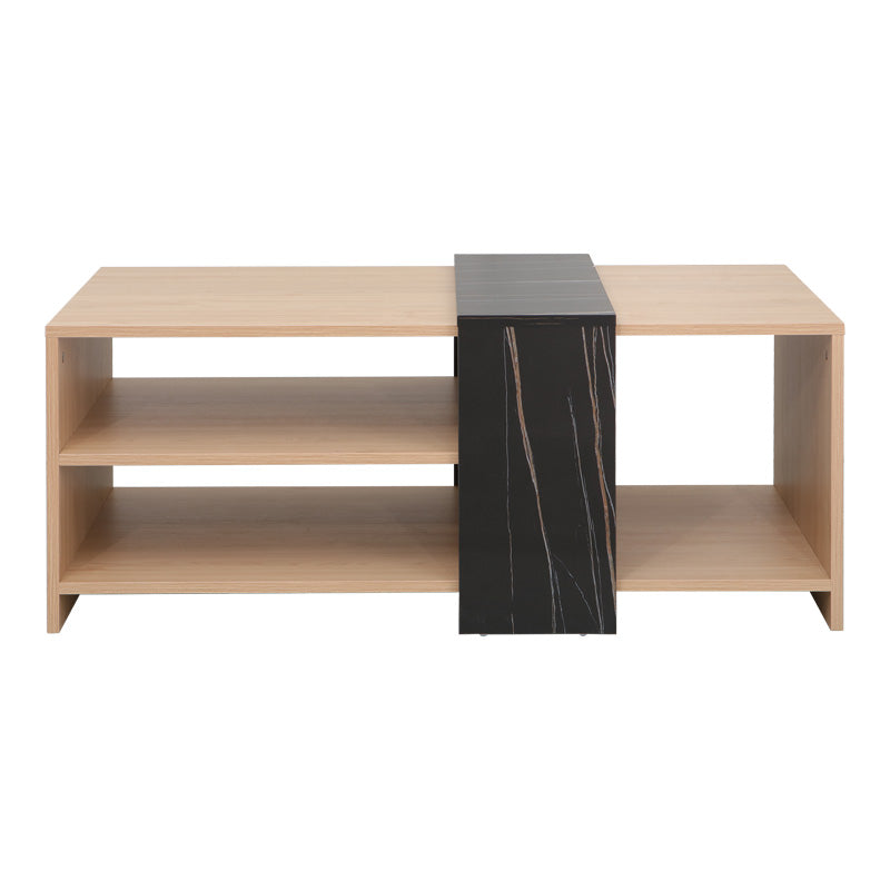 Τραπέζι Σαλονιού Cozeto σε Φυσική Απόχρωση με Όψη Μαρμάρου 100x53x41.5