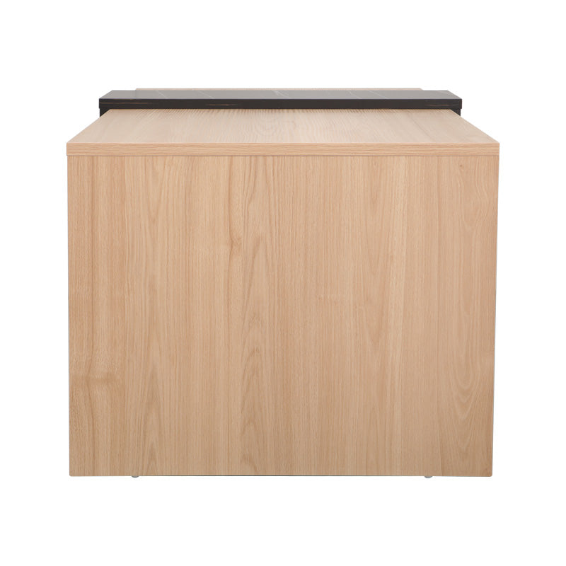 Τραπέζι Σαλονιού Cozeto σε Φυσική Απόχρωση με Όψη Μαρμάρου 100x53x41.5