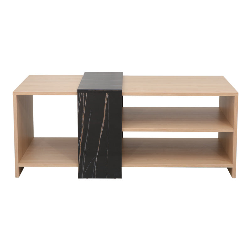 Τραπέζι Σαλονιού Cozeto σε Φυσική Απόχρωση με Όψη Μαρμάρου 100x53x41.5