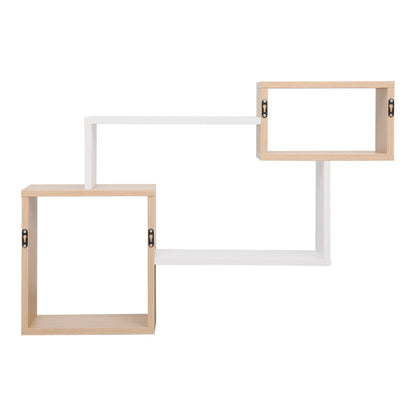 Ράφι Τοίχου Beldra σε Φυσική Απόχρωση με Λευκό 84x15x57.8