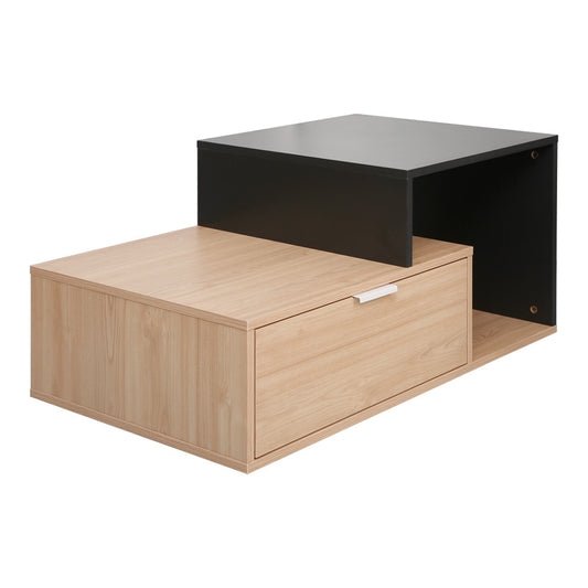 Τραπέζι Σαλονιού Vople σε Φυσική με Ανθρακί Απόχρωση 90x50x40