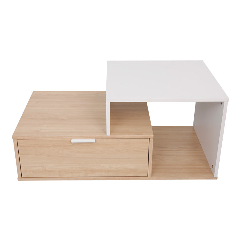 Τραπέζι Σαλονιού Vople σε Φυσική-Λευκή Απόχρωση 90x50x40