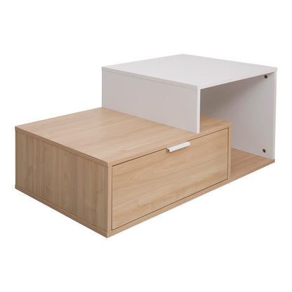 Τραπέζι Σαλονιού Vople σε Φυσική-Λευκή Απόχρωση 90x50x40